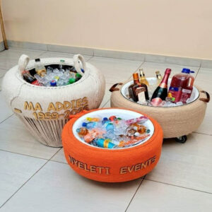 Personalised Handcrafted Tyre Cooler Basket